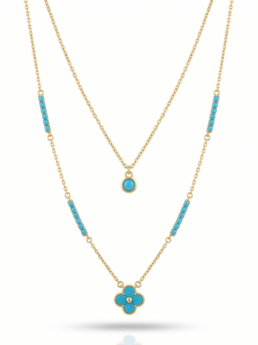 Golden Turquoise Bloom Necklace