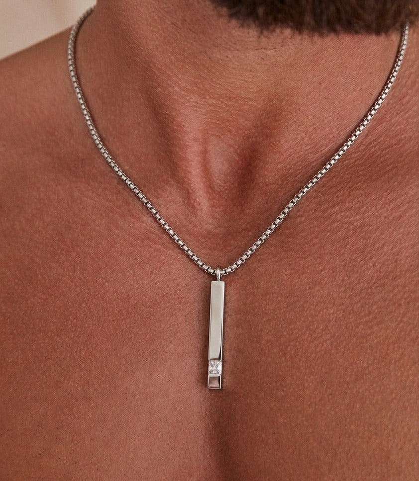 Silver Spark Tungsten Necklace