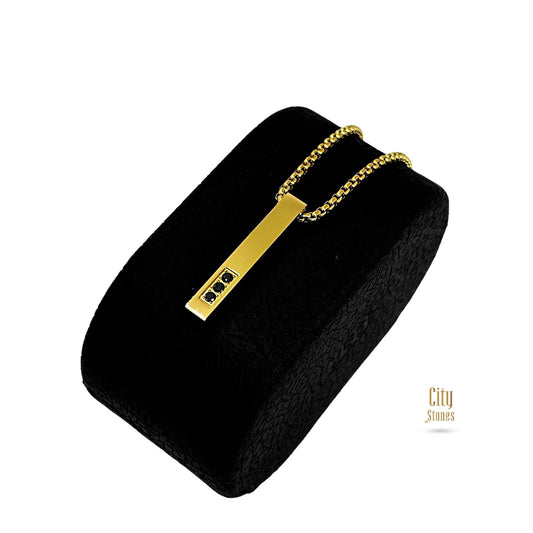 Gold Edge Trinity Necklace