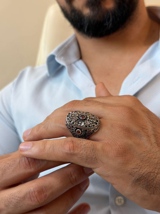 Orange Ember Trinity Ring