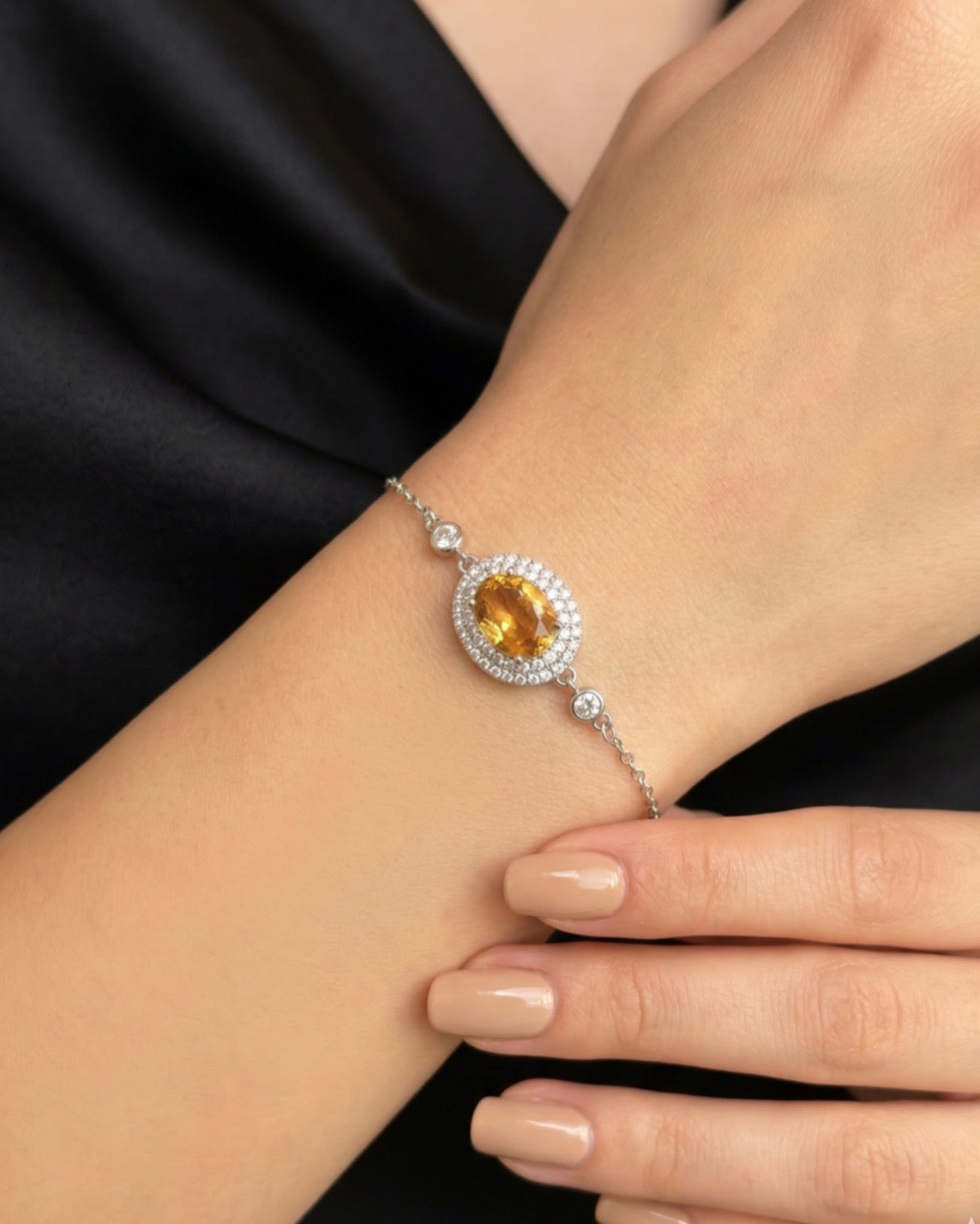 Tourmaline Halo Bracelet