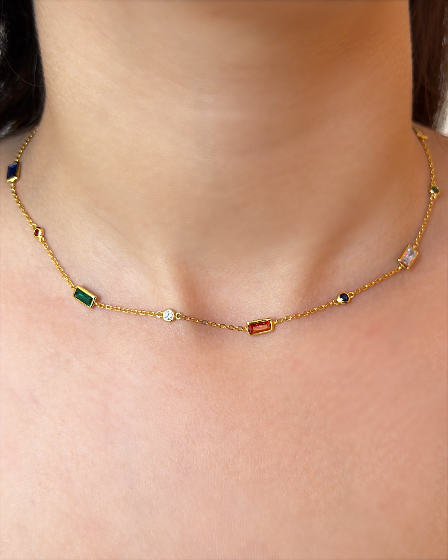 Zircon Choker Glow Necklace