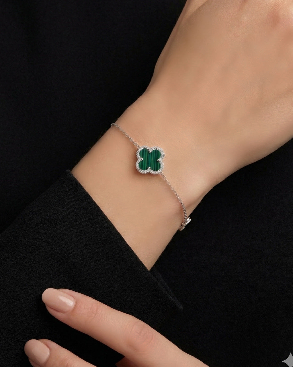 Malachite Clover Bracelet