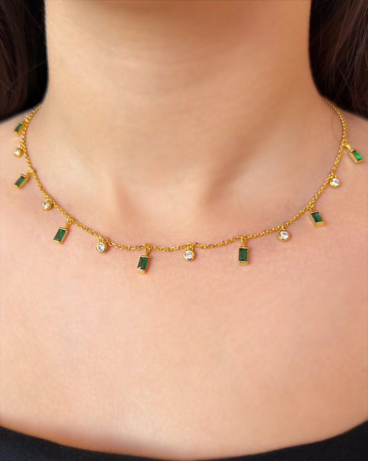 Emerald White Spark Necklace