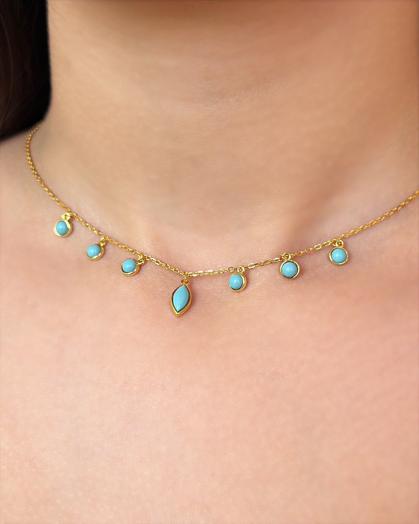 Golden Turquoise Spark Necklace