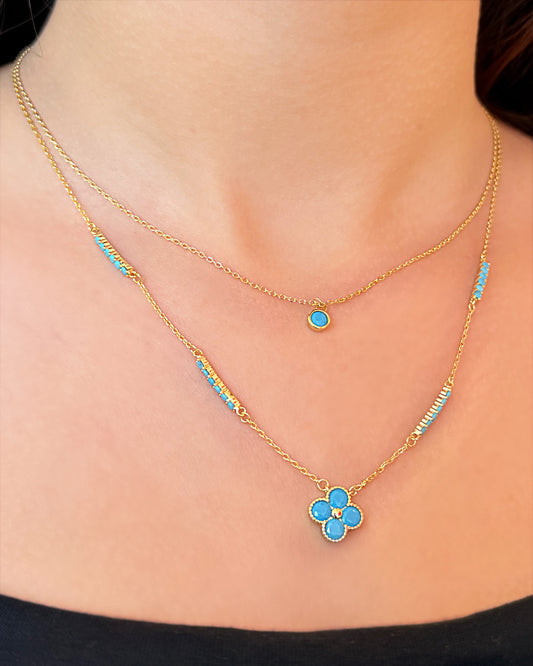 Golden Turquoise Bloom Necklace