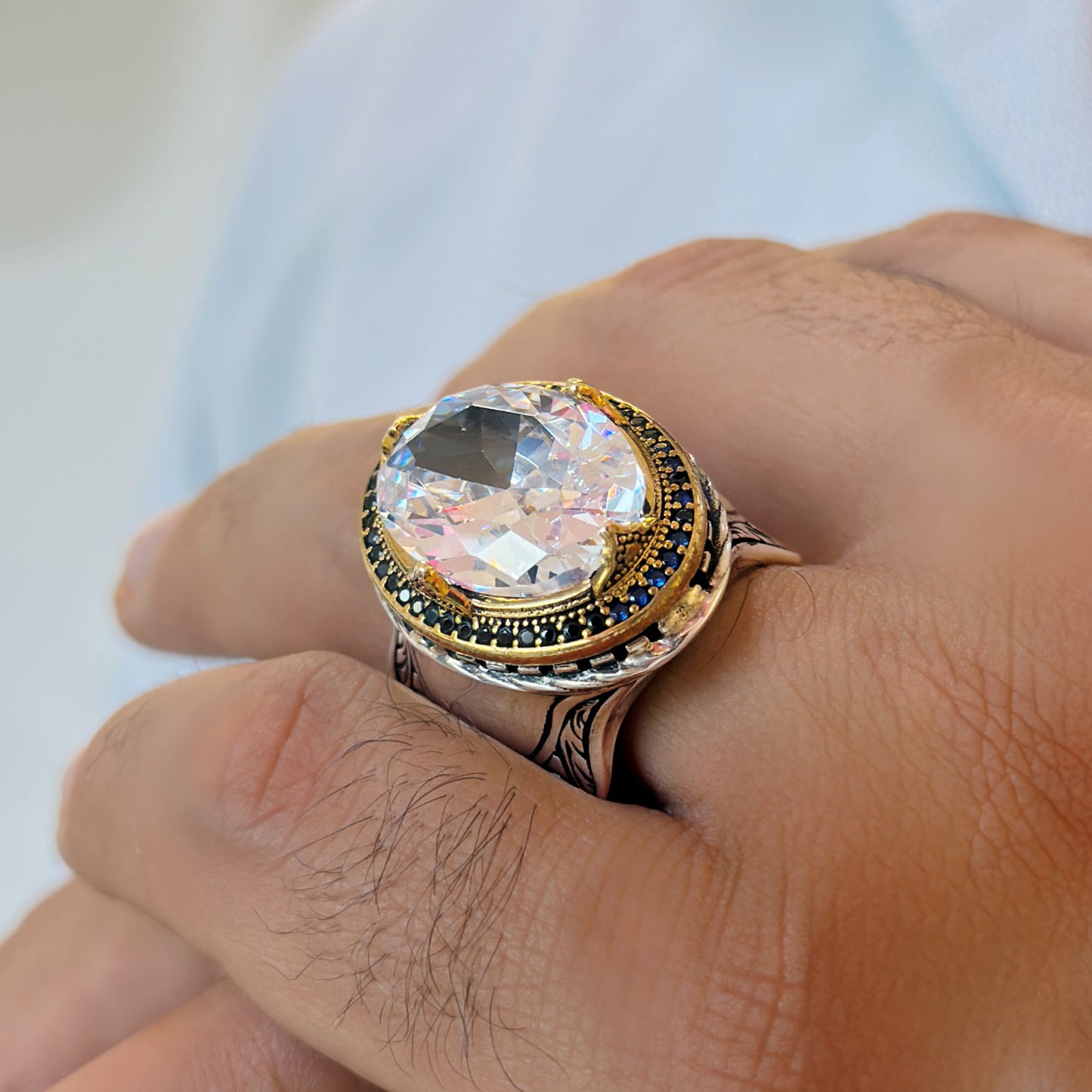 Golden Noir Zircon Ring