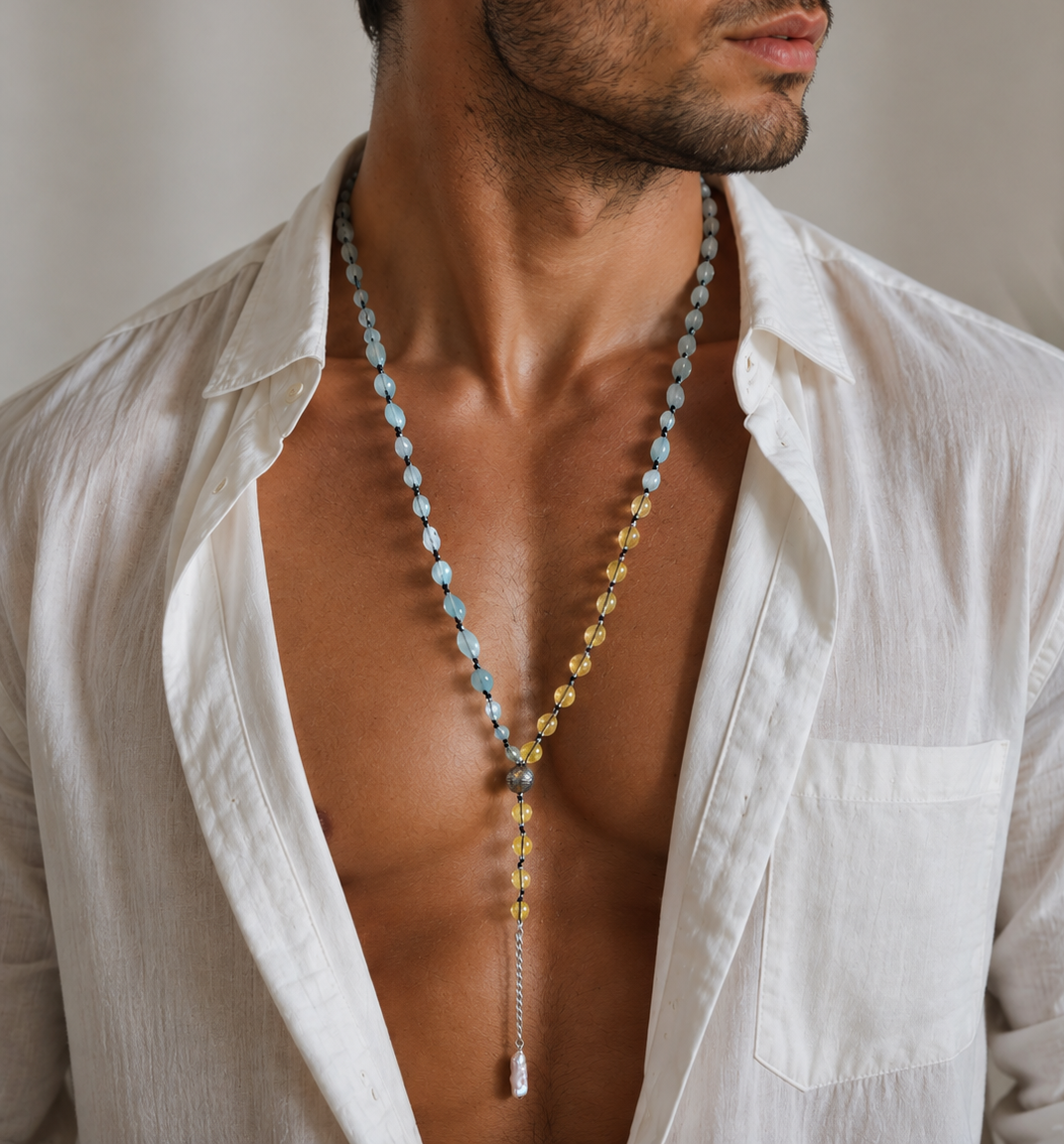 Aqua Horizon Sterling Necklace