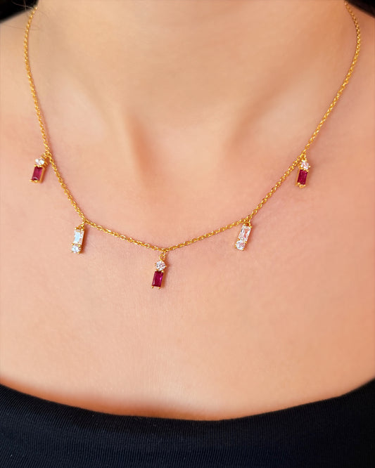 Scarlet Dual Spark Necklace