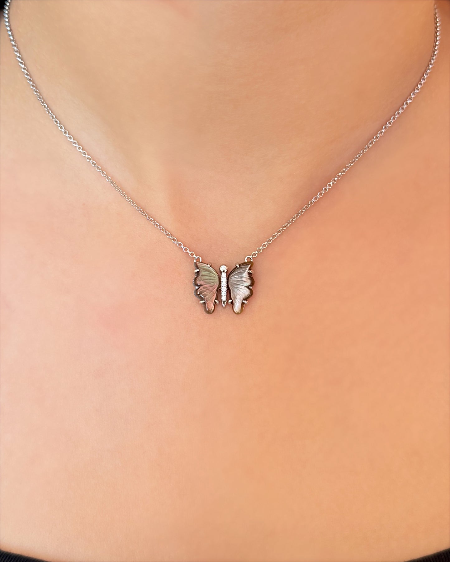 Butterfly Pearl Glow Necklace