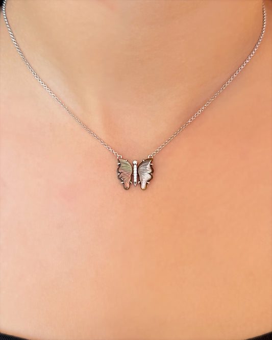 Butterfly Pearl Glow Necklace