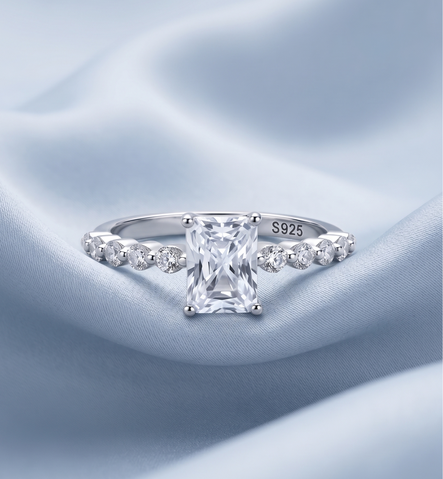 White Spark Side-Stone Ring