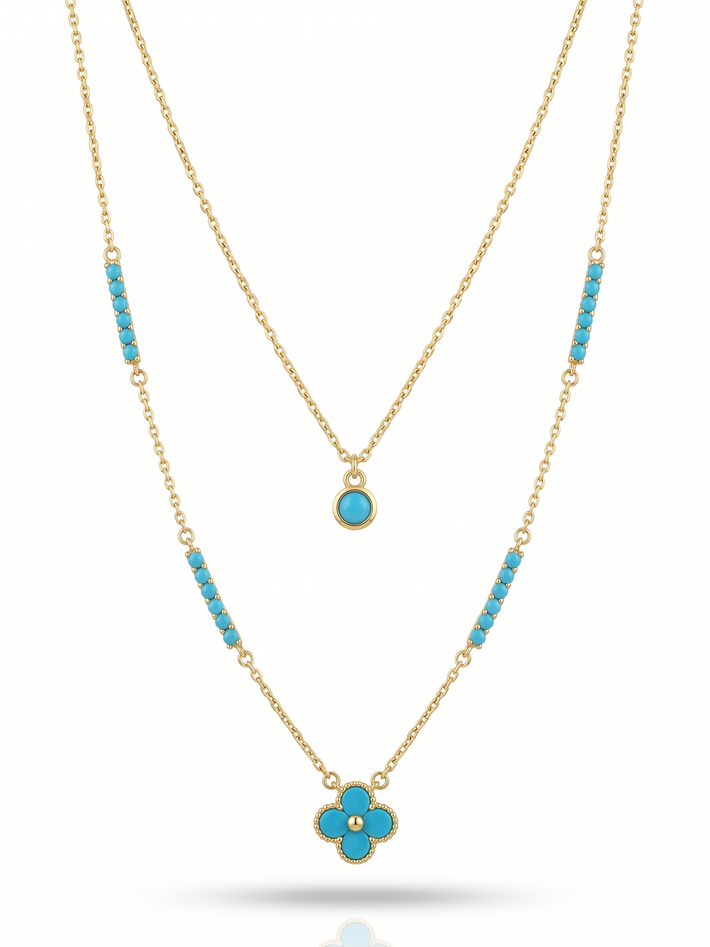 Golden Turquoise Bloom Necklace