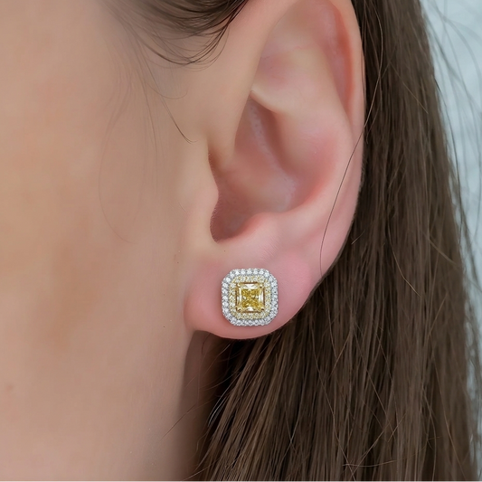 Citrine Halo Earrings