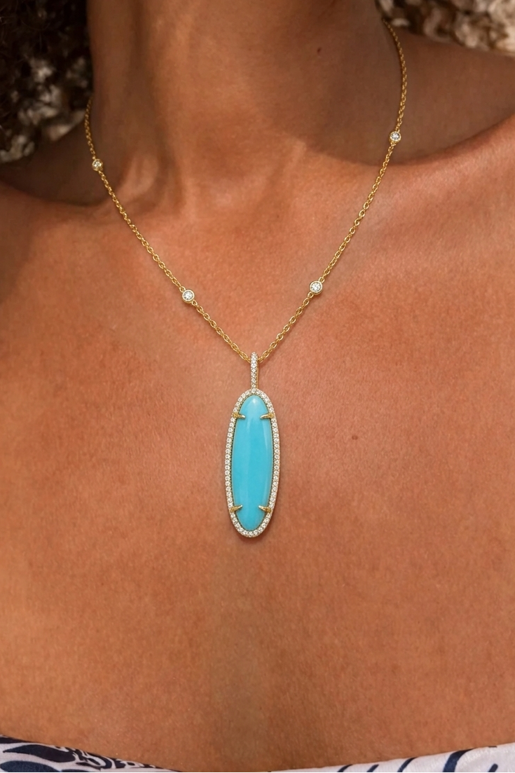 Turquoise Gold Glow Necklace