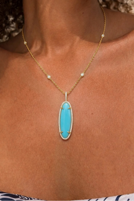 Turquoise Gold Glow Necklace