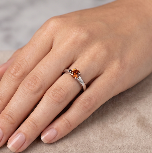 Smoky Brown Zircon Ring