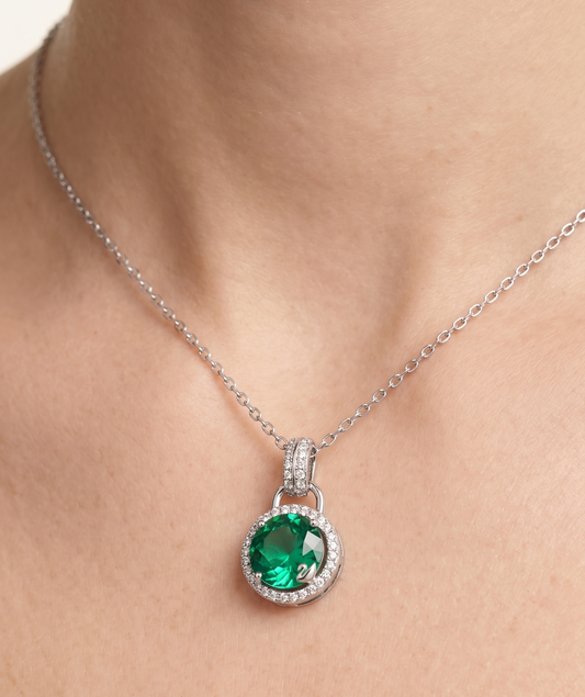 Emerald Swan Spark Necklace