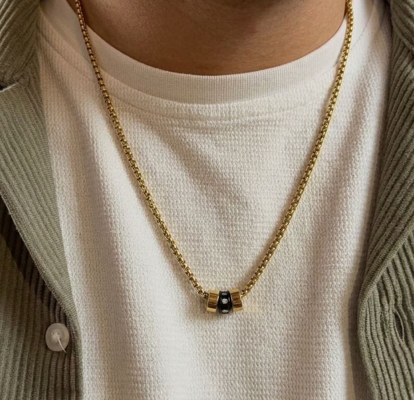 Orbit Gold Tungsten Necklace