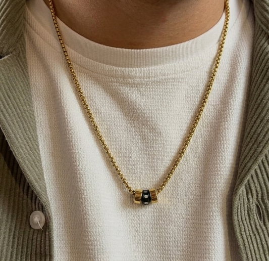 Orbit Gold Tungsten Necklace
