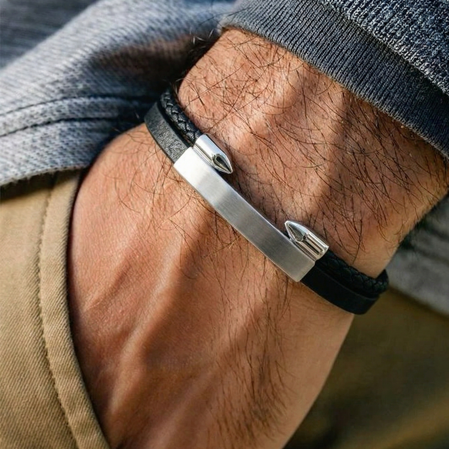 Dual Core Leather Bracelet