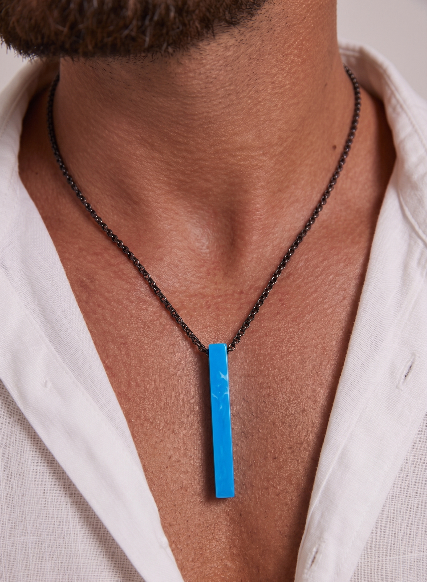 Blue Flame Tungsten Necklace