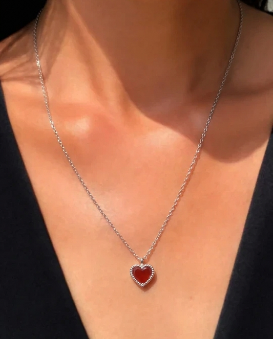 Agate Heart Necklace