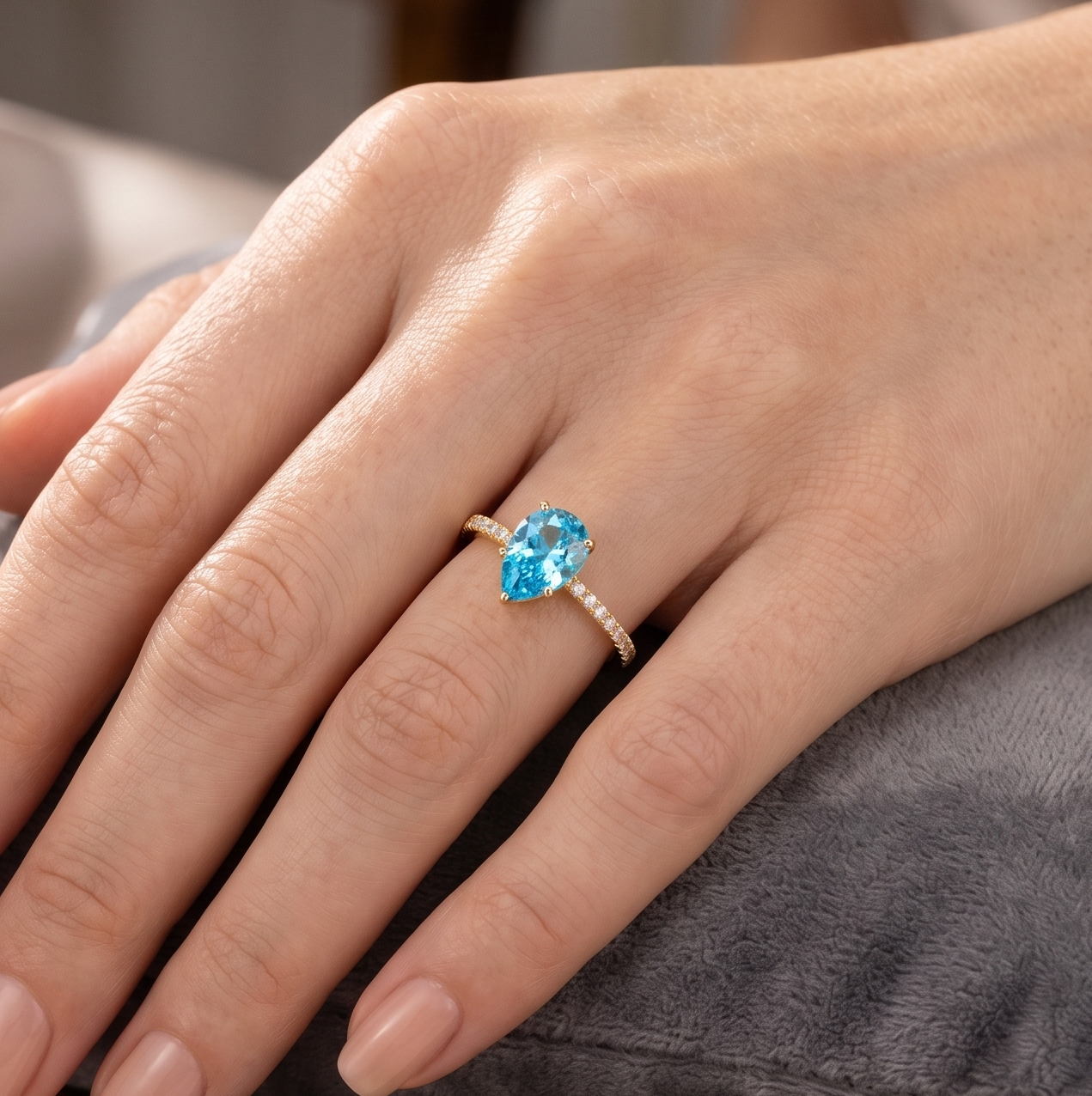 Sky Blue Radiance Ring