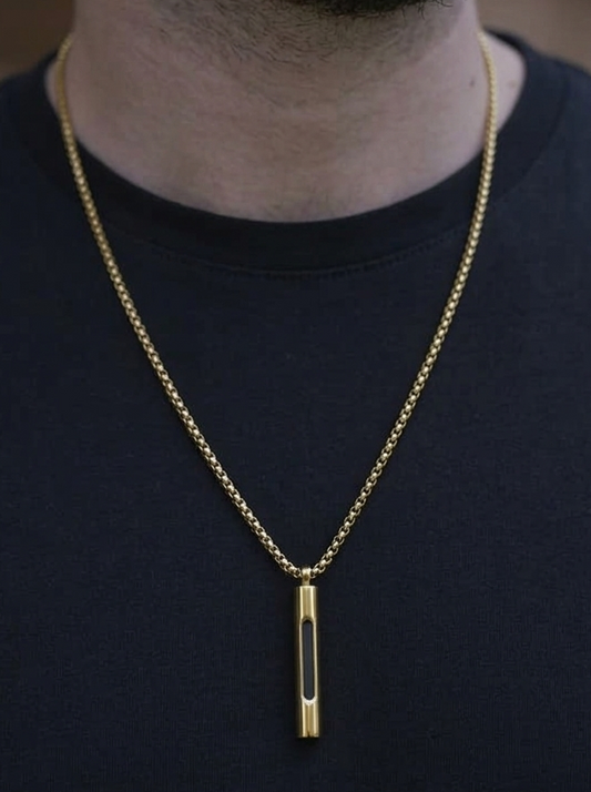 Midnight Bar Tungsten Necklace