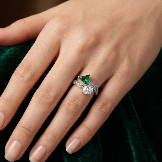 Emerald Arrow Spark Ring