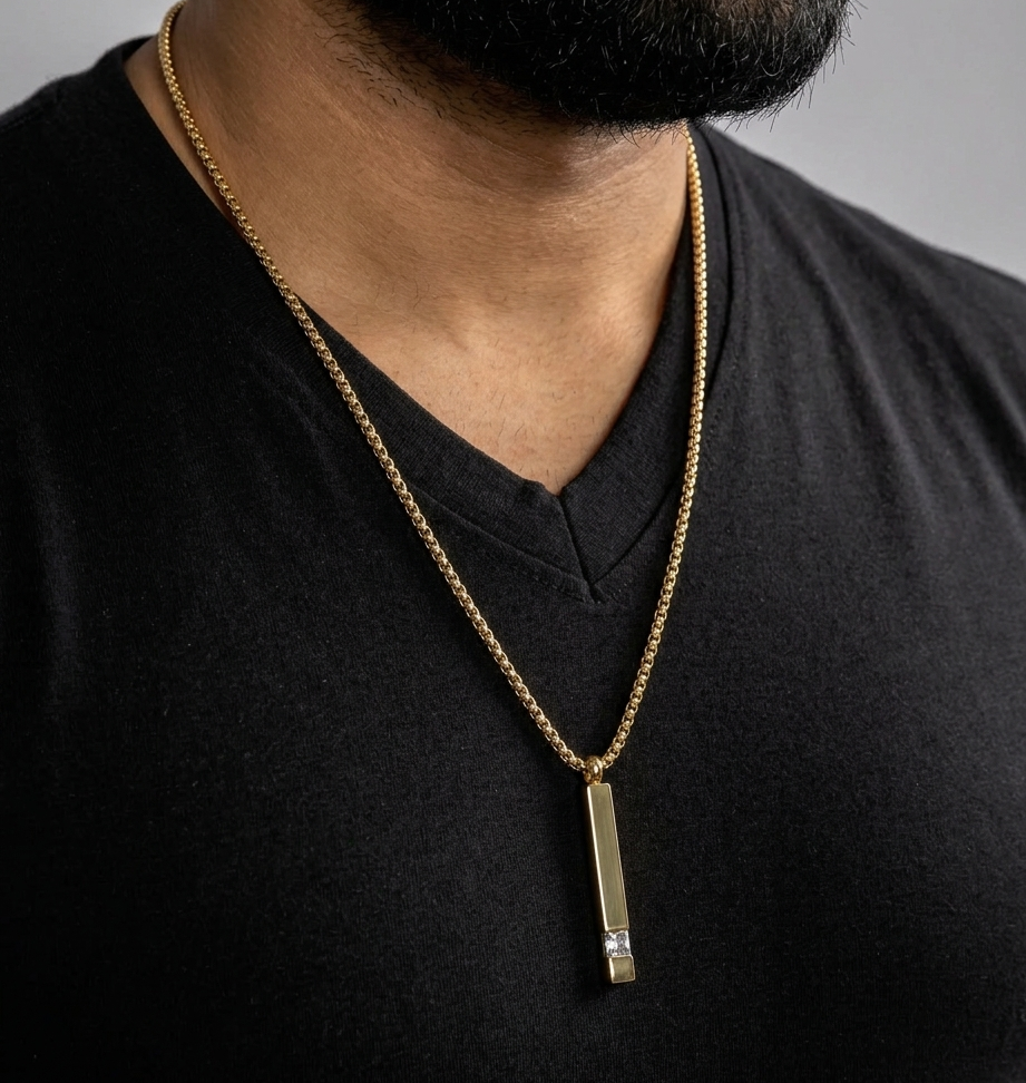 Golden Spark Tungsten Necklace