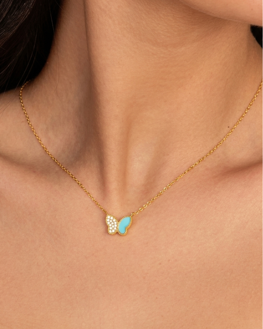 Turquoise Butterfly Necklace