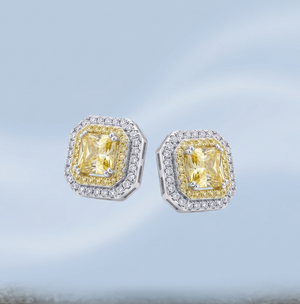 Citrine Halo Earrings