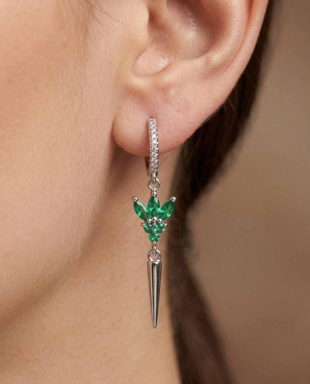 Verde Crown Drop Earrings