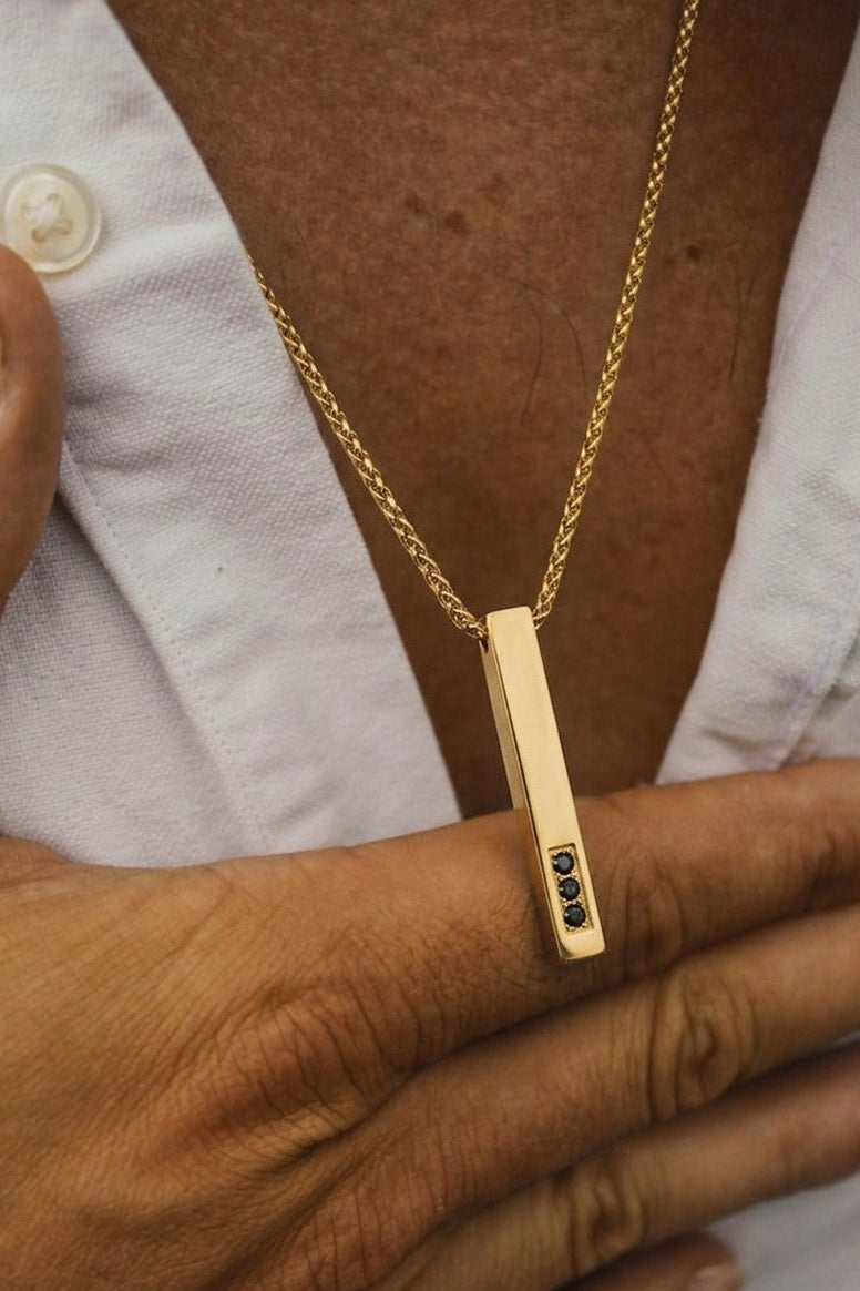 Gold Edge Trinity Necklace
