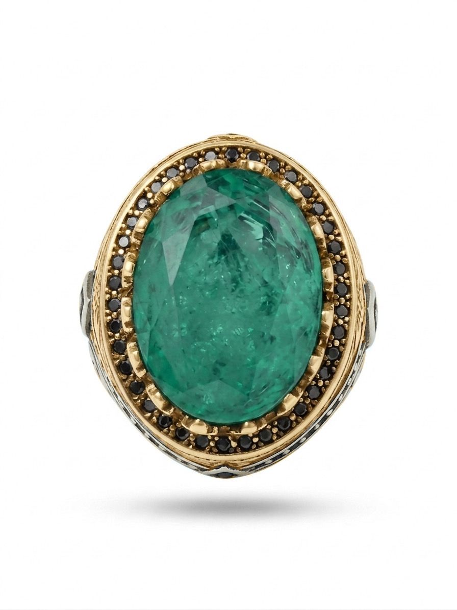 Royal Green Side Spark Ring
