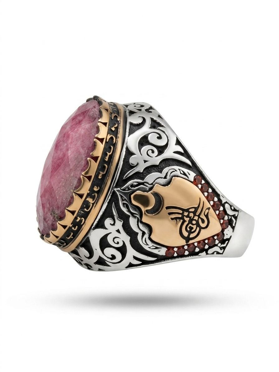 Royal Ruby Side Spark Ring