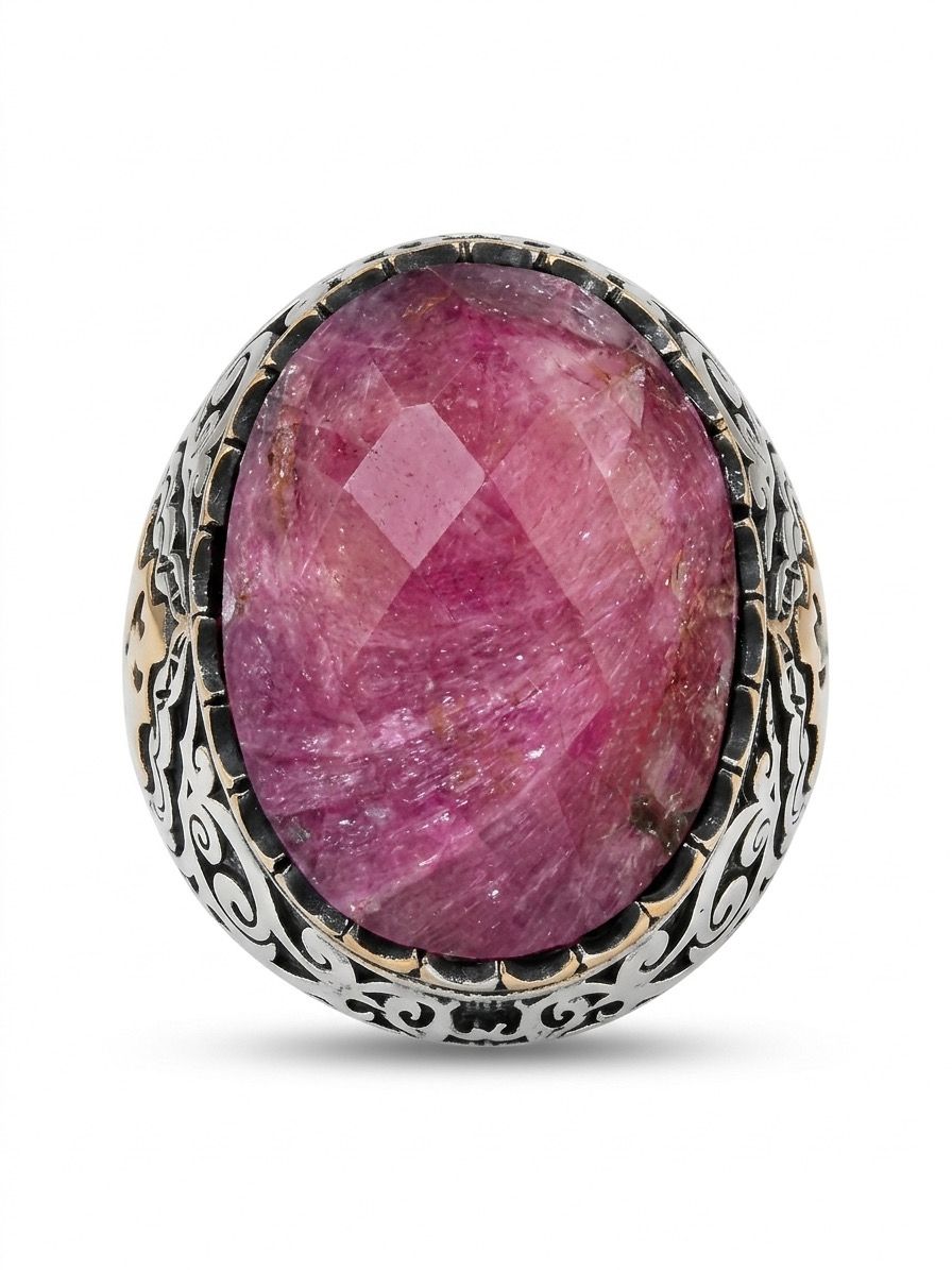 Royal Ruby Side Spark Ring