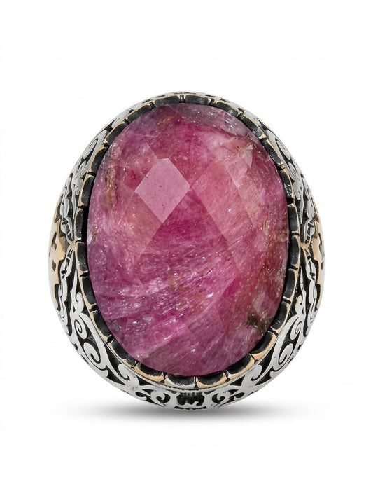 Royal Ruby Side Spark Ring