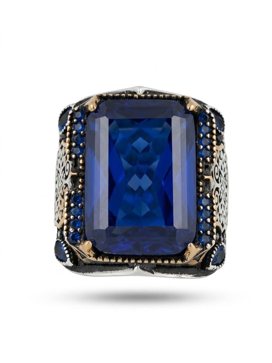 Royal Sapphire Side Spark Ring