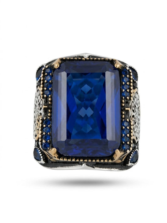 Royal Sapphire Side Spark Ring