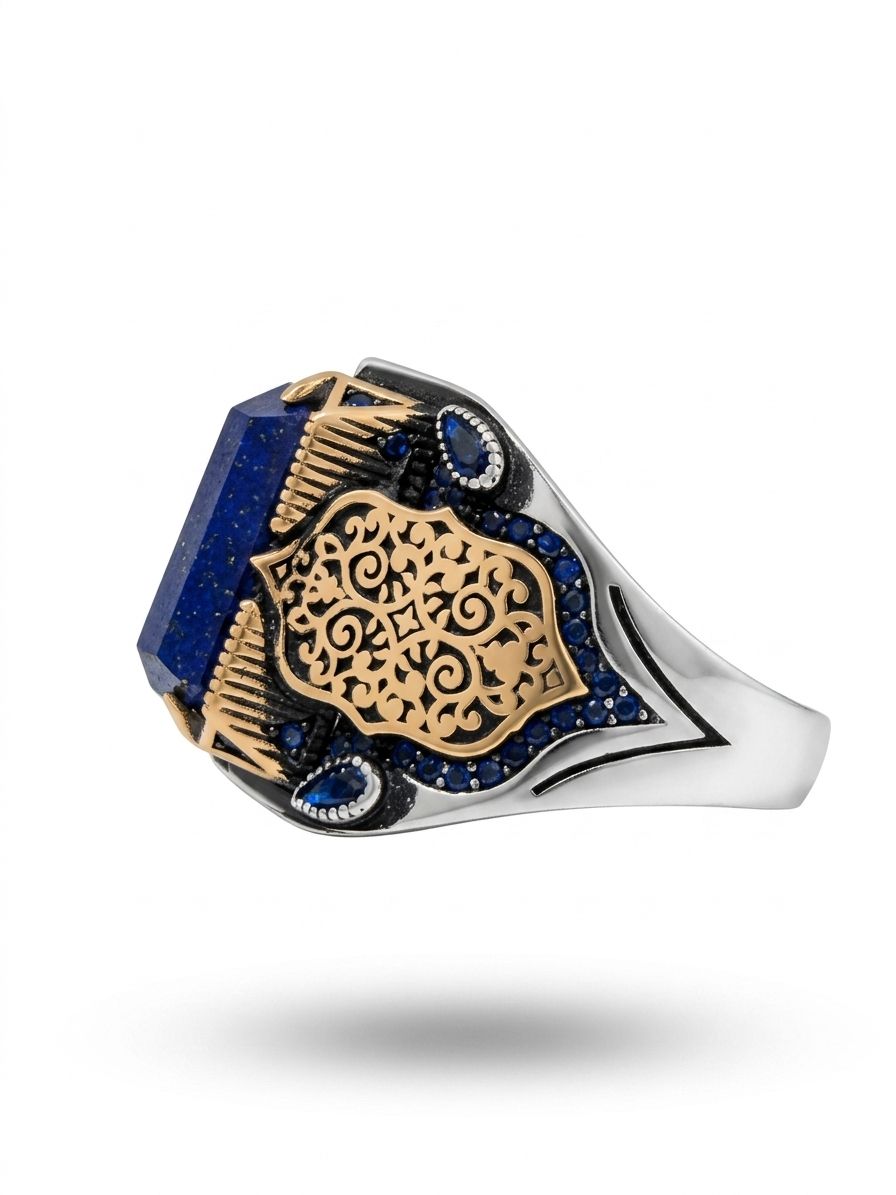 Royal Sapphire Side Spark Ring