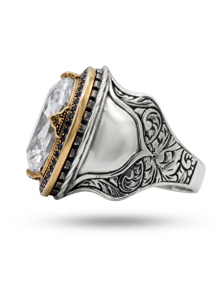 Golden Noir Zircon Ring