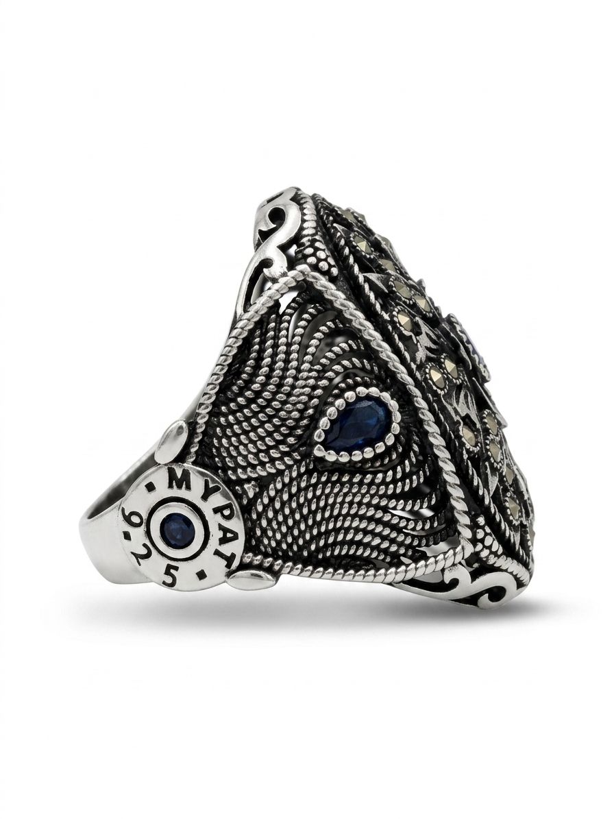 Royal Blue Trinity Ring