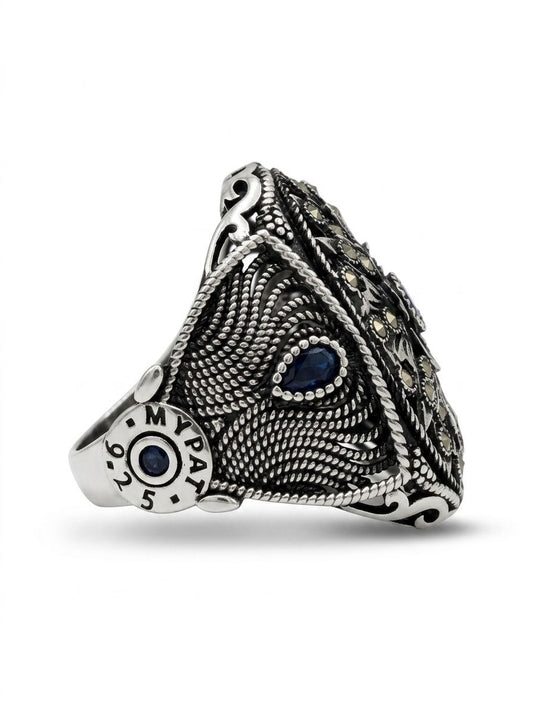 Royal Blue Trinity Ring