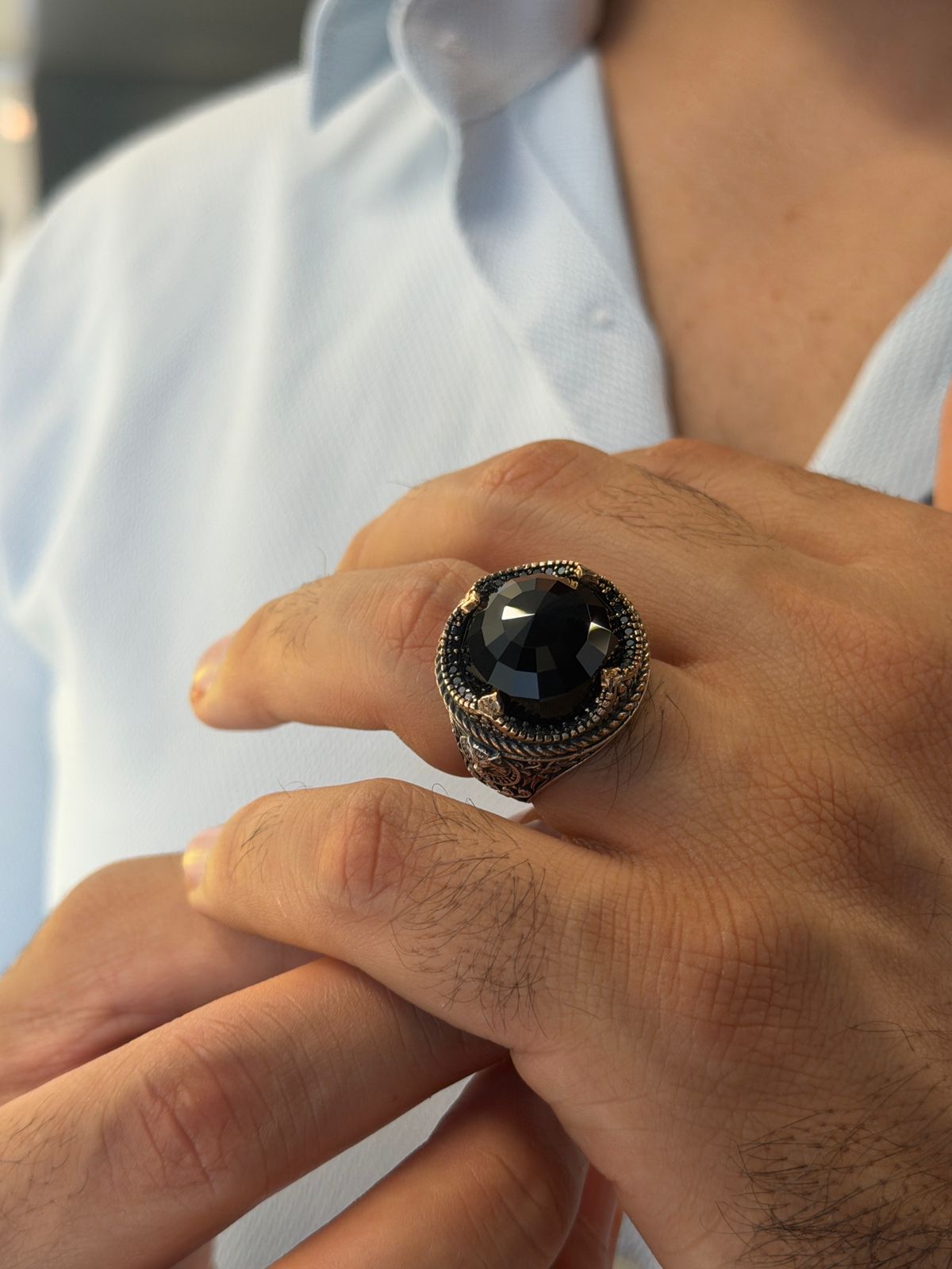 Midnight Edge Zircon Ring