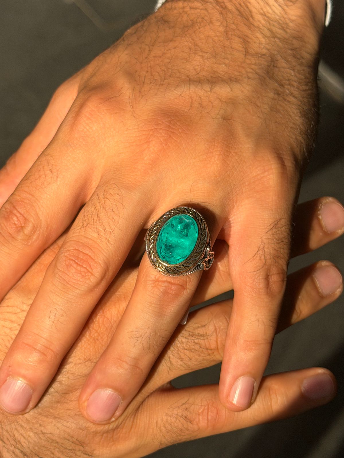 Golden Emerald Crown Ring