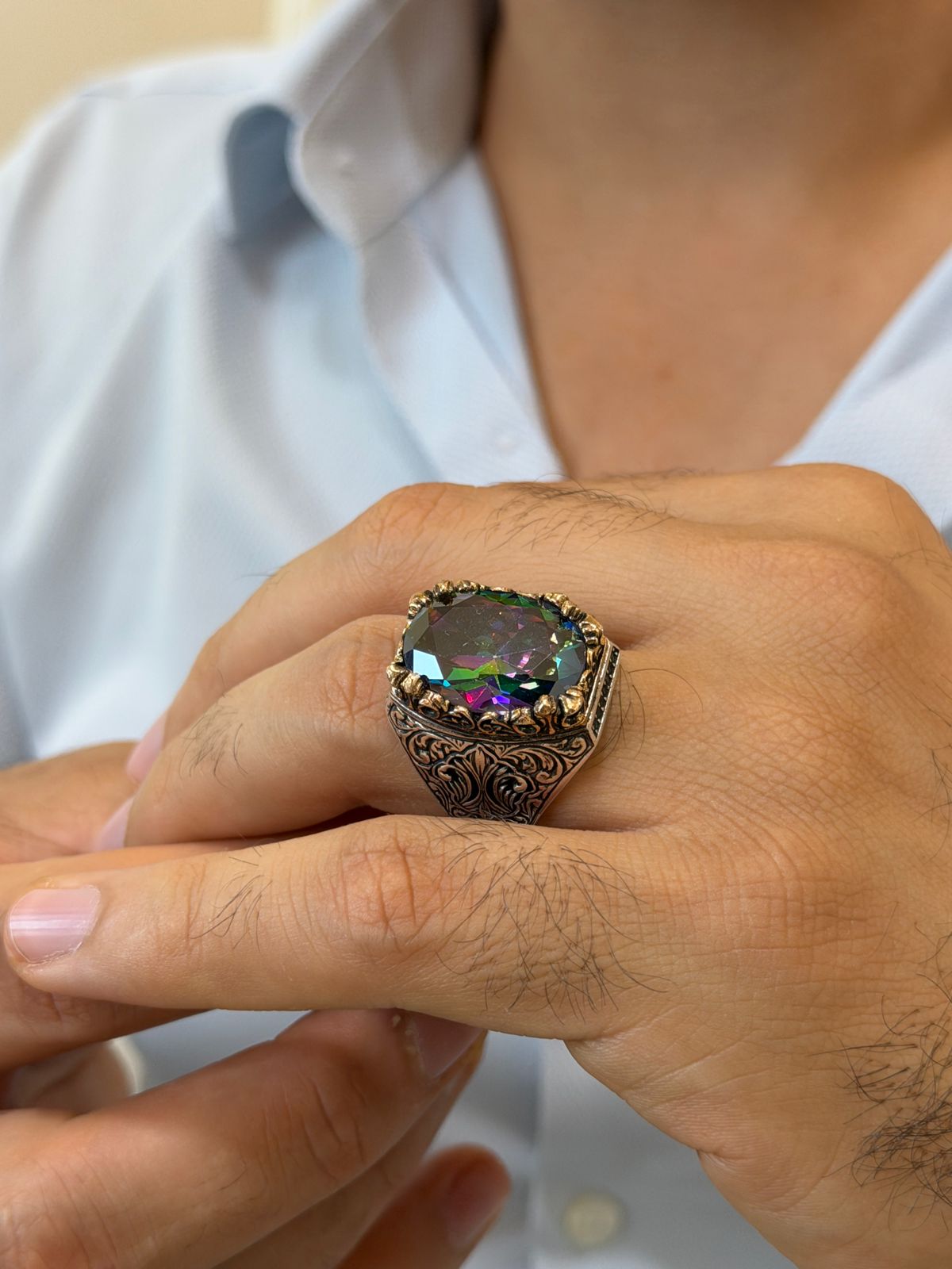 Mystic Topaz Aura Ring