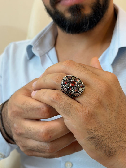 Amber Flame Oxide Ring