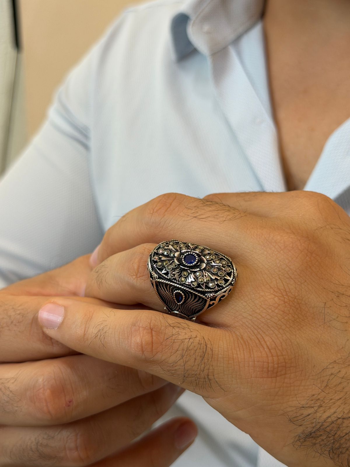 Royal Blue Trinity Ring